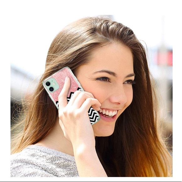 iPhone 11 Chevron Bling Glitter Hardshell Case - Picture 5 of 8